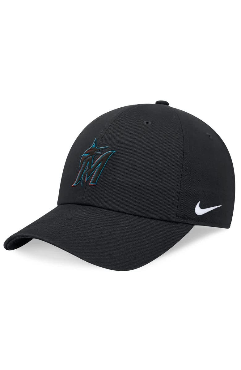Nike Men's Nike Black Miami Marlins Club Adjustable Hat, Main, color, Black