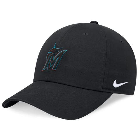 Men's Nike Black Miami Marlins Club Adjustable Hat