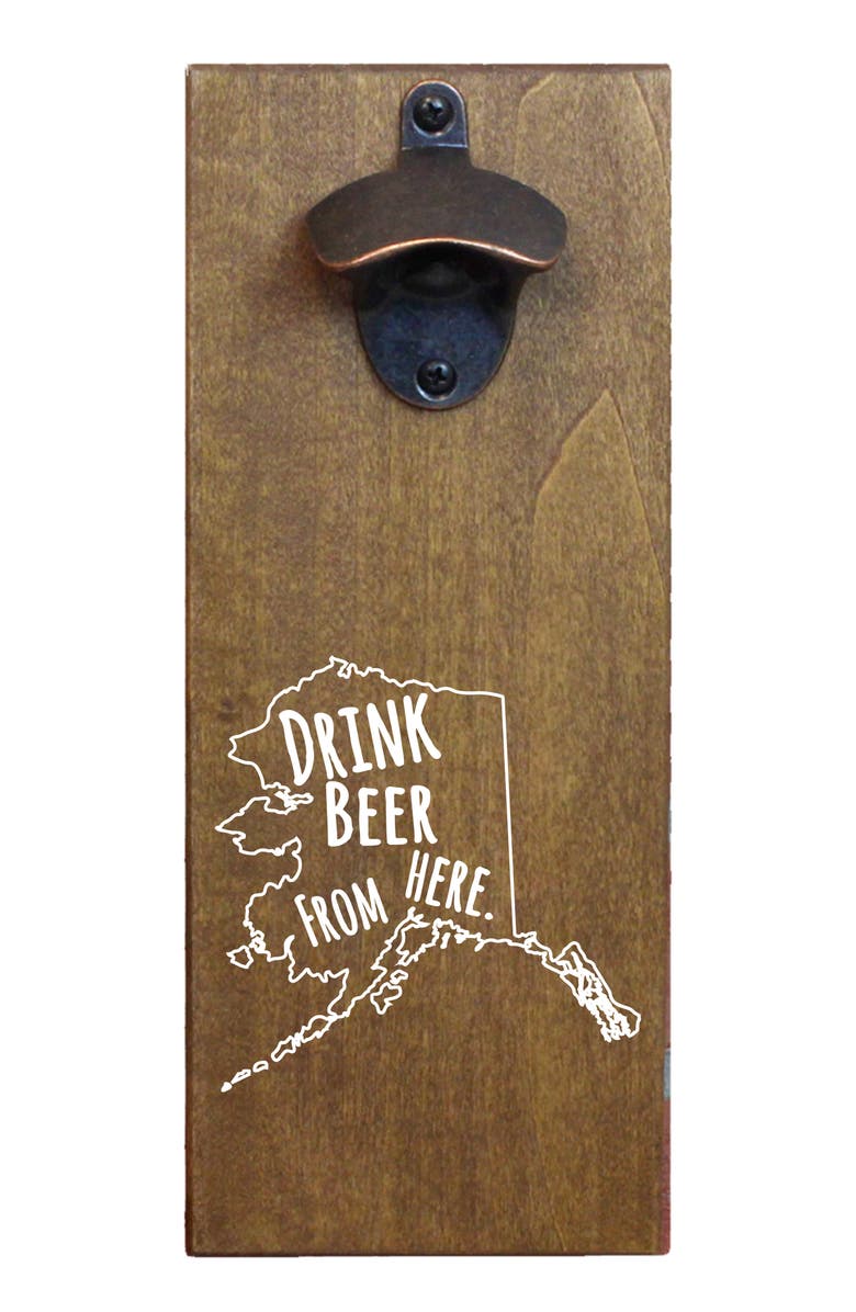 BeerCapTrap Drink Beer from Here State Wall Mount Bottle Opener, Main, color, 