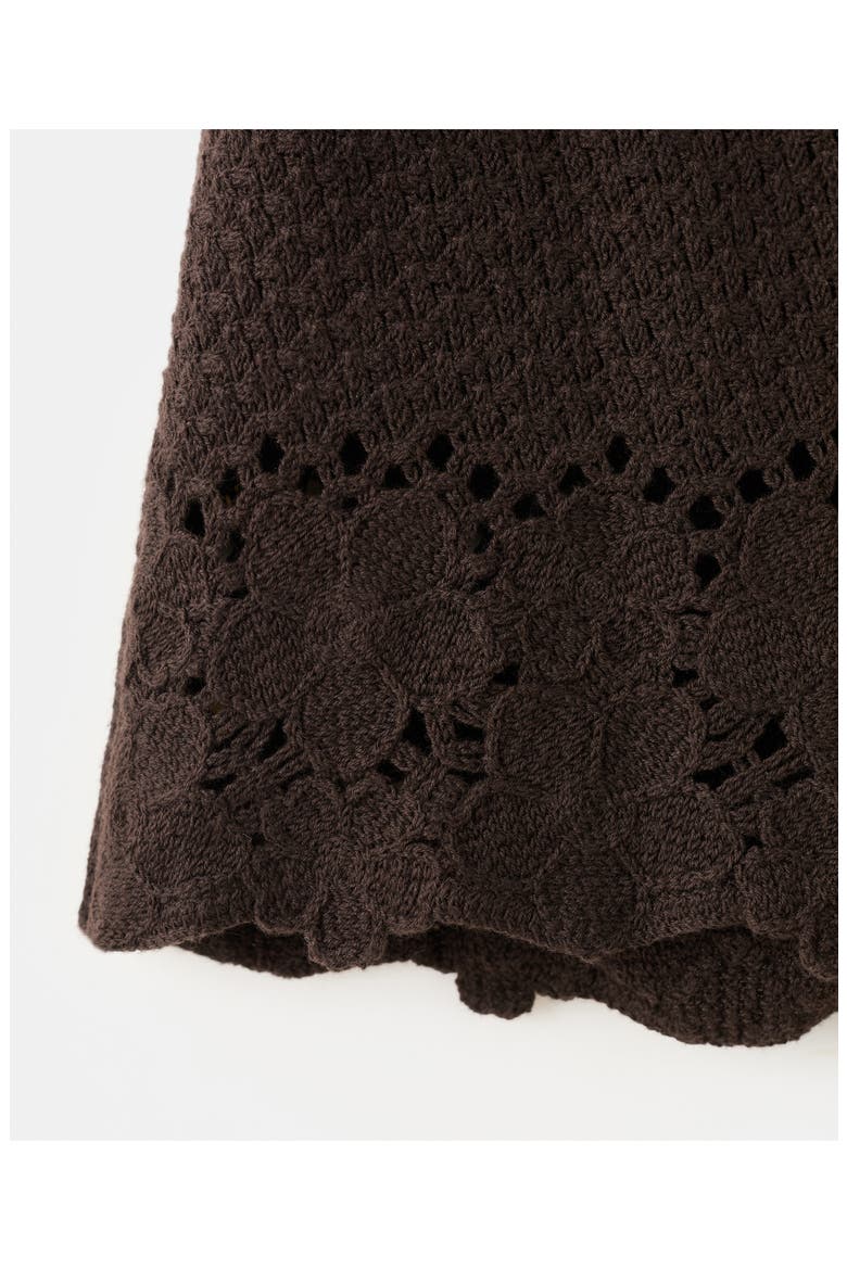 Crochet Mid Rise Mini Shorts, Alternate, color, BROWN