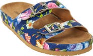 Comfortview The Maxi Leather-Like Adjustable Slip On Footbed Sandal