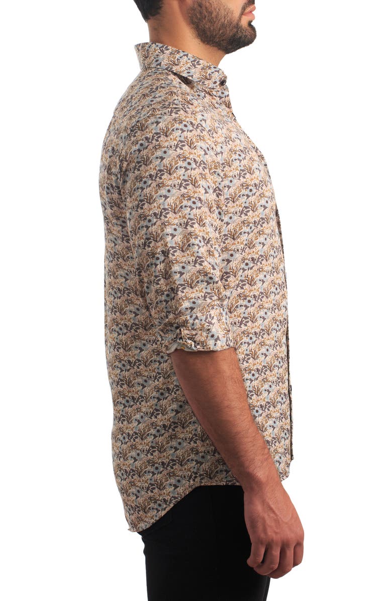 Jared Lang Trim Fit Floral Cotton Button-Up Shirt, Alternate, color, 
