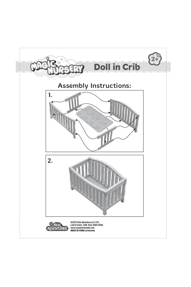 Doll In Crib 8" Baby Doll Playset 2+, Alternate, color, Multicolored
