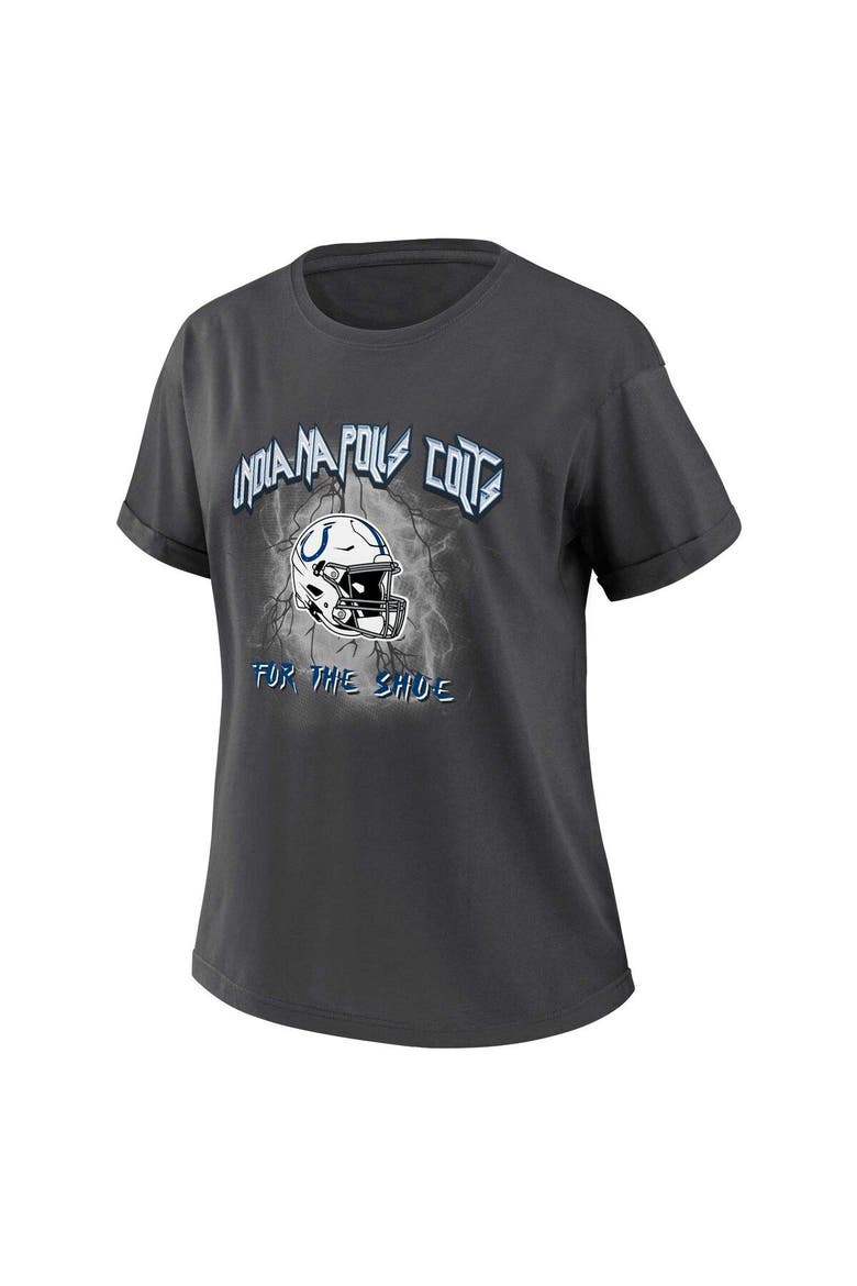 Women's WEAR by Erin Andrews Charcoal Indianapolis Colts Boyfriend T-Shirt, Alternate, color, Charcoal