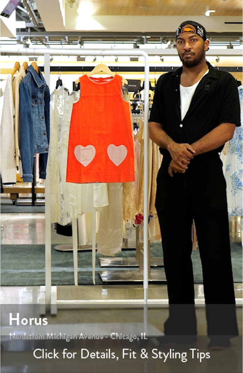 Kids' Heart Pocket Sleeveless Cotton Corduroy Dress, sales video thumbnail