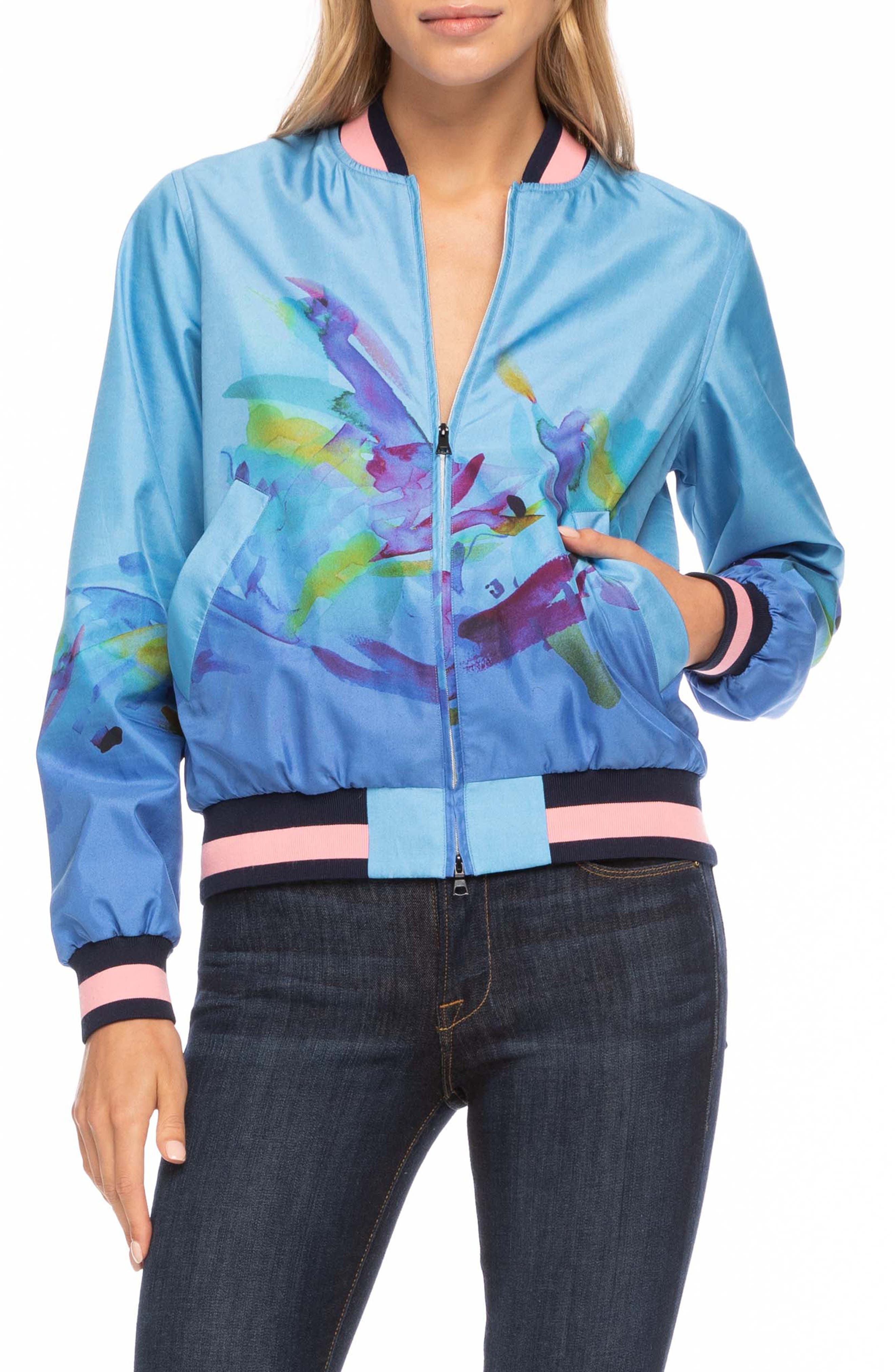 Robert Graham Meredith Reversible Silk Bomber Jacket (Women) | Nordstrom