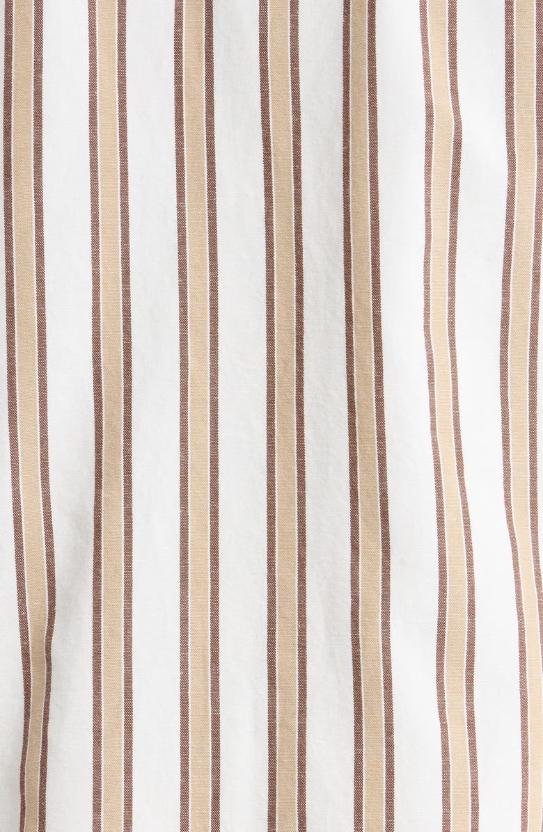 Vans Lawson Stripe Short Sleeve Cotton & Linen Button-Up Shirt, Alternate, color, White-Potting Soil