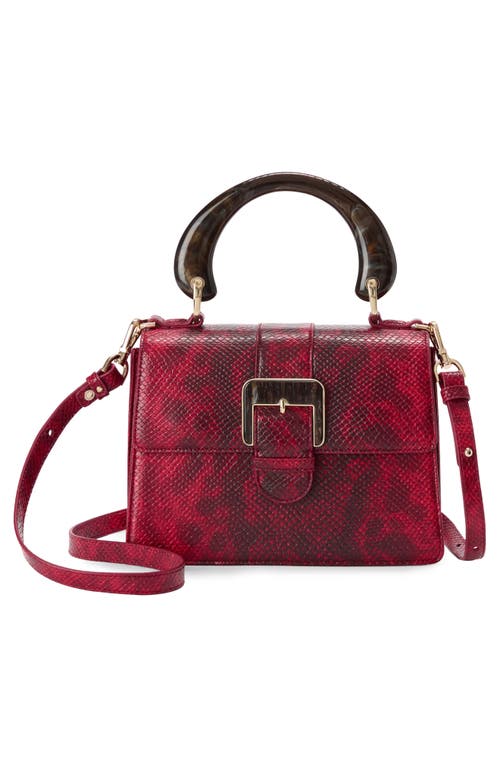Brahmin Small Hallie Leather Top Handle Bag In Red