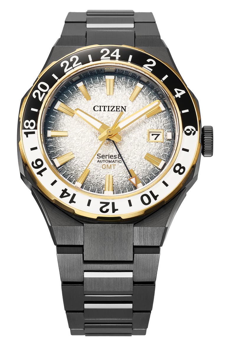 Series8 880 The Seasons Winter GMT Automatic Bracelet Watch, 41mm, Main, color, GRAY