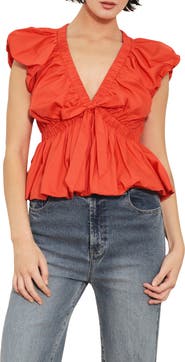 FREEMARKET Bubble Sleeve Babydoll Top