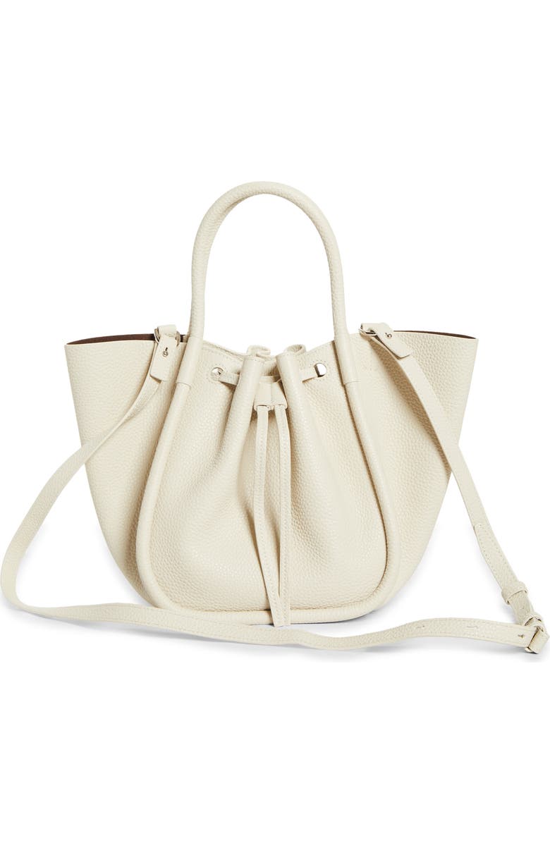 Proenza Schouler Small Ruched Leather Tote, Alternate, color, Ecru