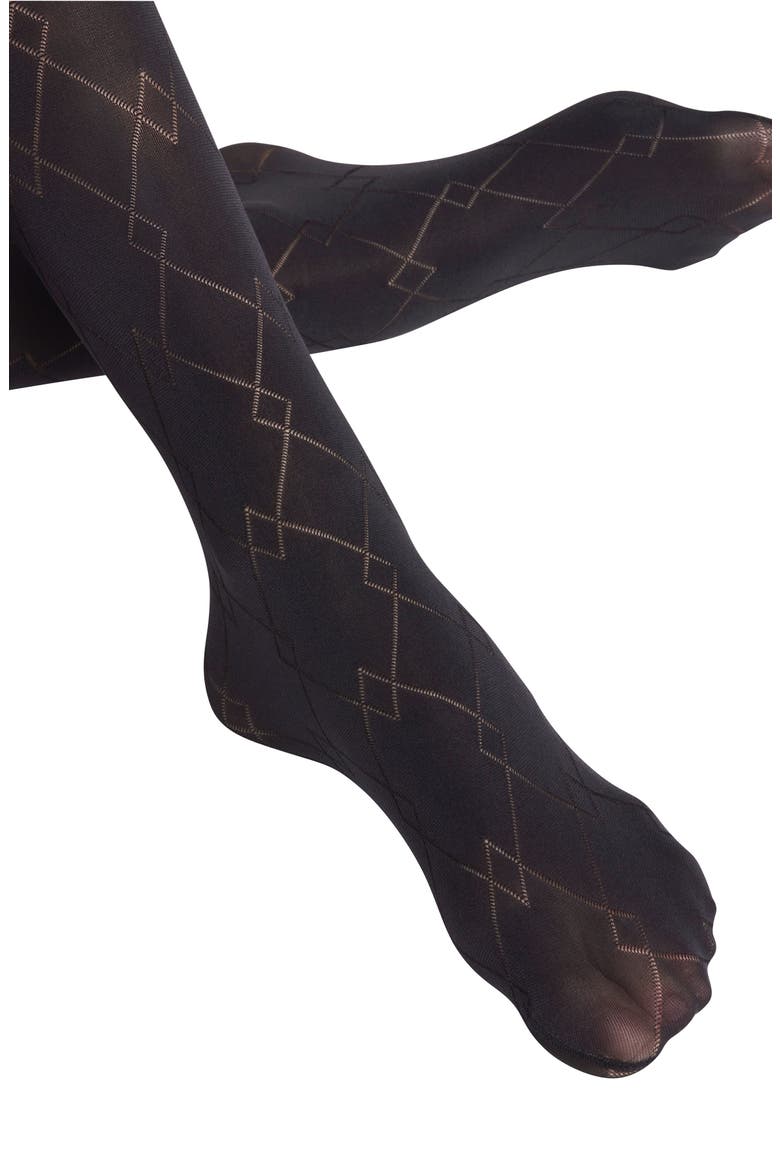 Check Mate Tights, Alternate, color, BLACK