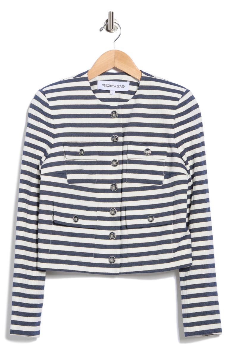 Veronica Beard Isa Stripe Crop Jacket, Alternate, color,