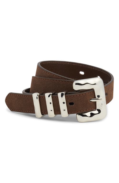 Nordstrom Molten Buckle Leather Belt In Brown