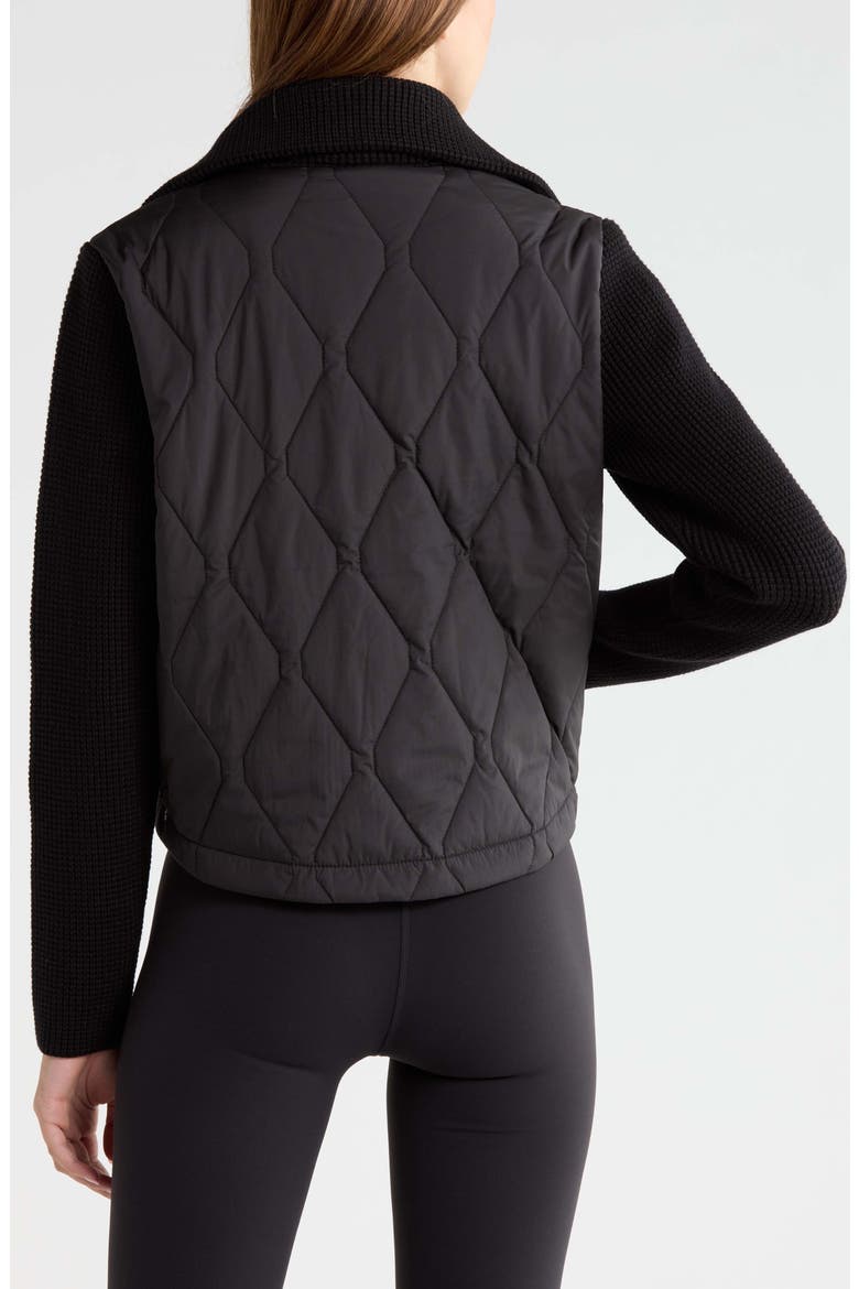 Cascade Quilted Hybrid Jacket, Alternate, color, BLACK