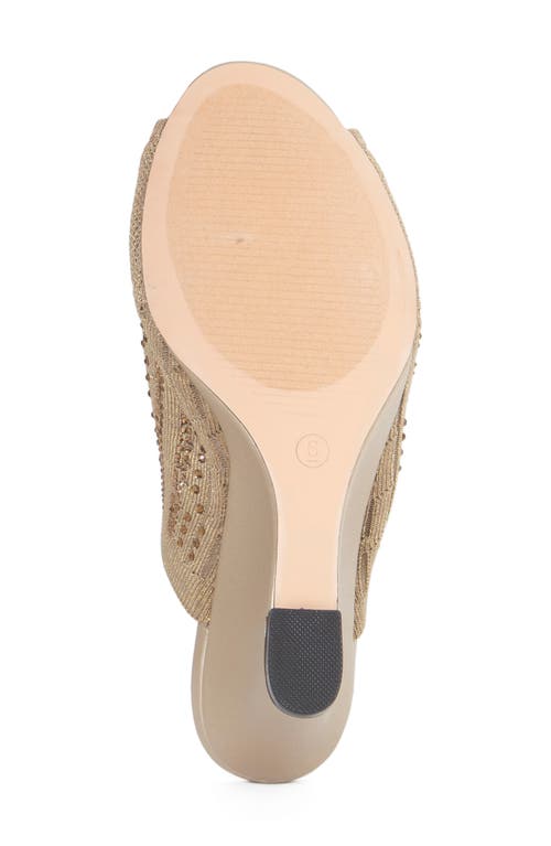Lauren Lorraine Martha Wedge Slide Sandal In Gold