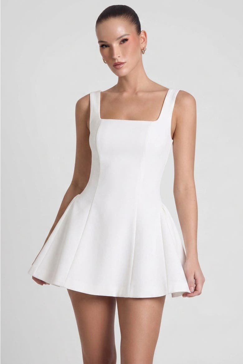 Ysabelle Babydoll Corset Mini Dress, Alternate, color, White
