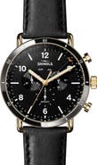 Shinola The Canfield Sport Chrongraph Leather Strap Watch, 45mm