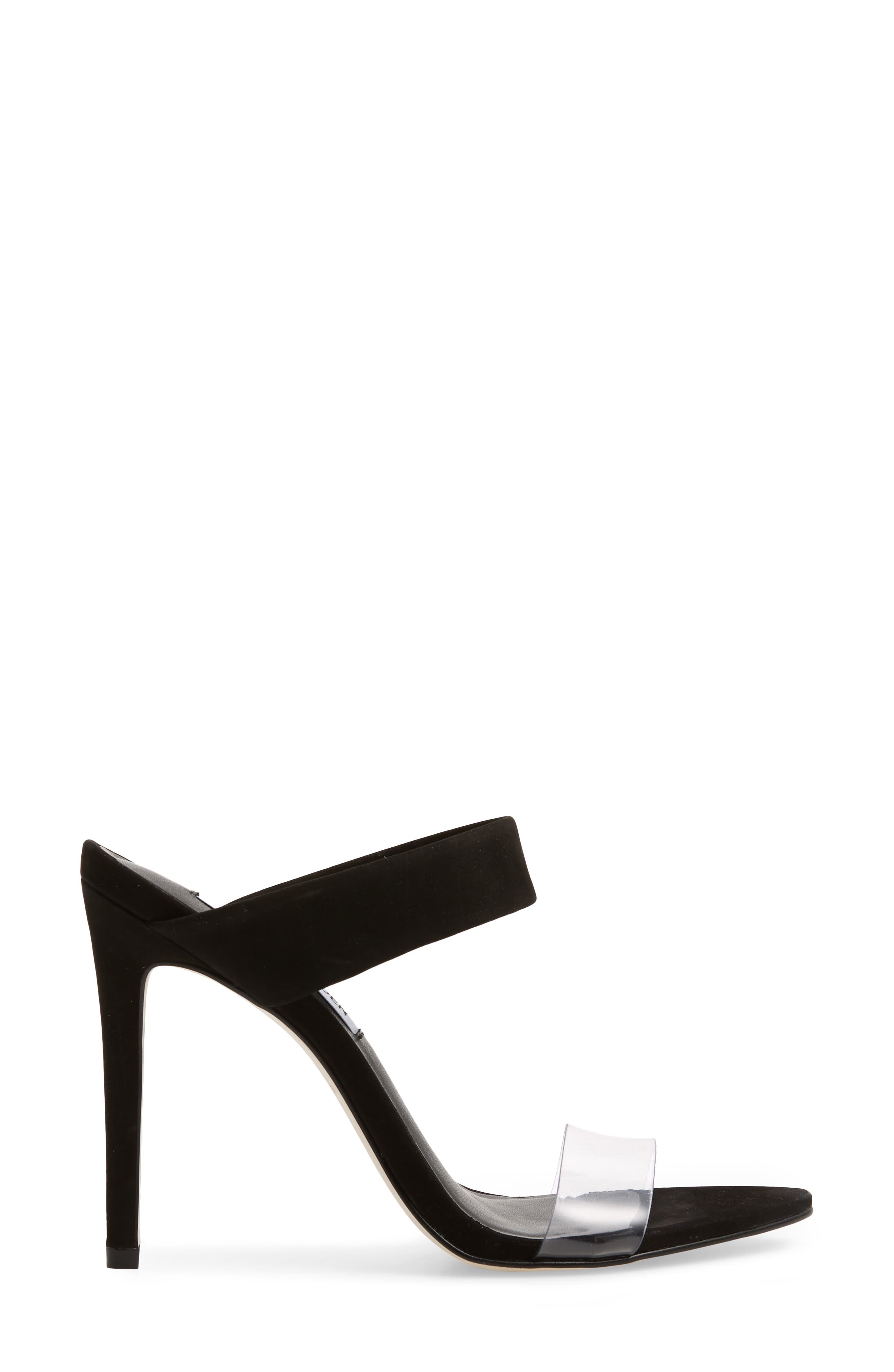 Amaya Clear Slide Sandal, Alternate, color, BLACK NUBUCK LEATHER