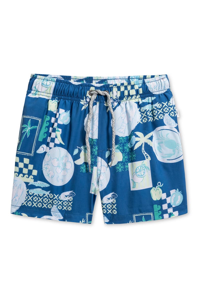 Kids' 4-Way Stretch Volley Swim Shorts, Main, color, BLUE