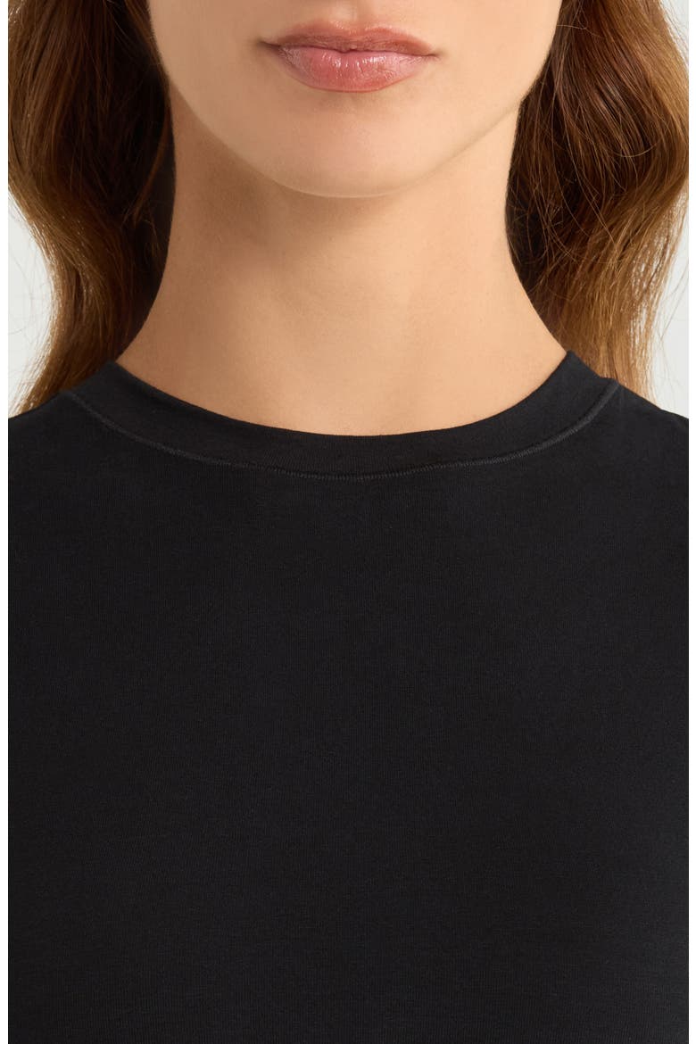 Sculpting Stretch Cotton Jersey T-Shirt, Alternate, color, BLACK