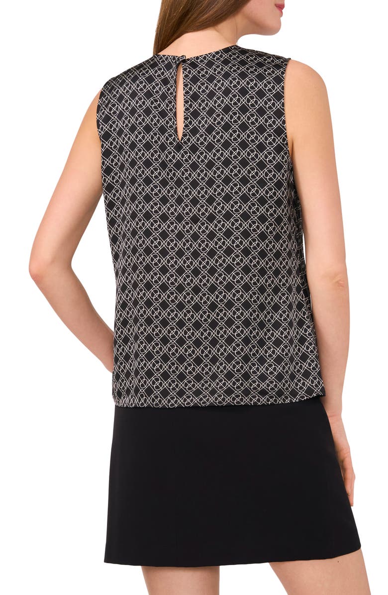 Halogen<sup>®</sup> Single Pleat Sleeveless Satin Shell, Alternate, color, Rich Black Geo