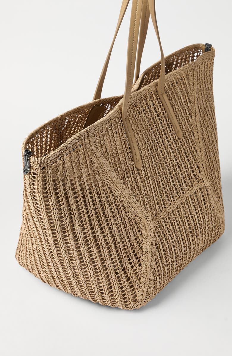 Brunello Cucinelli Techno raffia BC Duo bag, Alternate, color, Rope