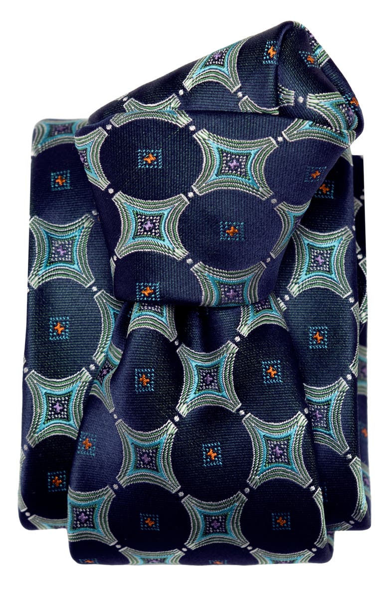 Elizabetta Zuccari - Silk Jacquard Tie for Men, Alternate, color, Sea Blue