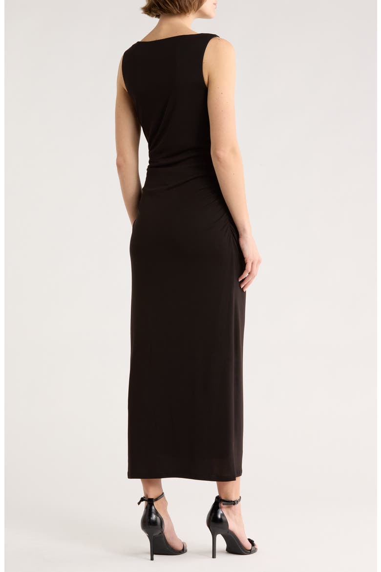 Ruched Sleeveless Dress, Alternate, color, BLACK