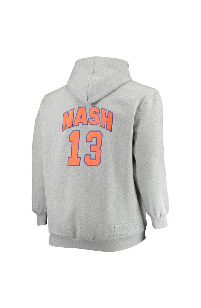 Mitchell & Ness Men's Mitchell & Ness Steve Nash Heathered Gray Phoenix Suns Big & Tall Name & Number Pullover Hoodie, Alternate, color,