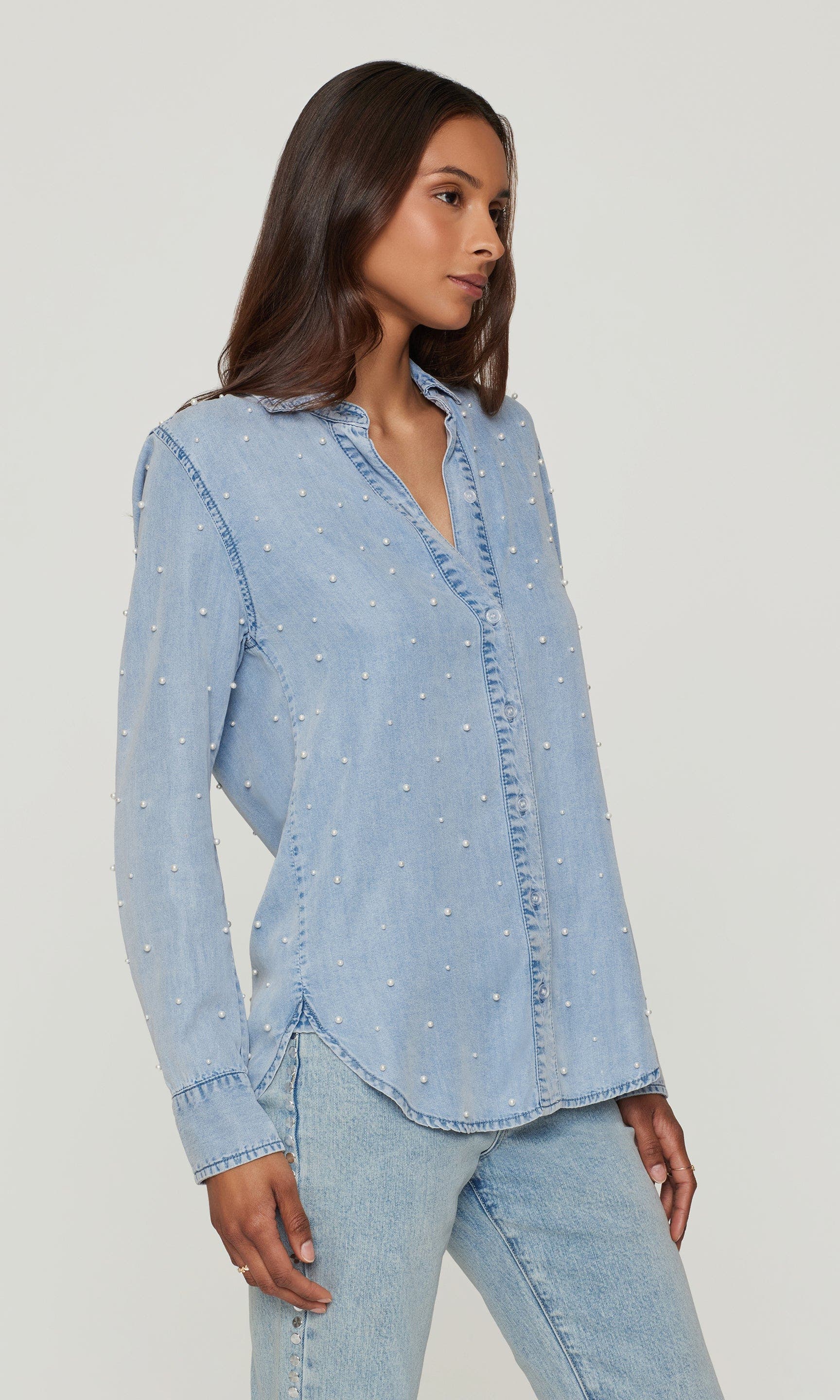 Marcello Pearl Denim Shirt - image 2