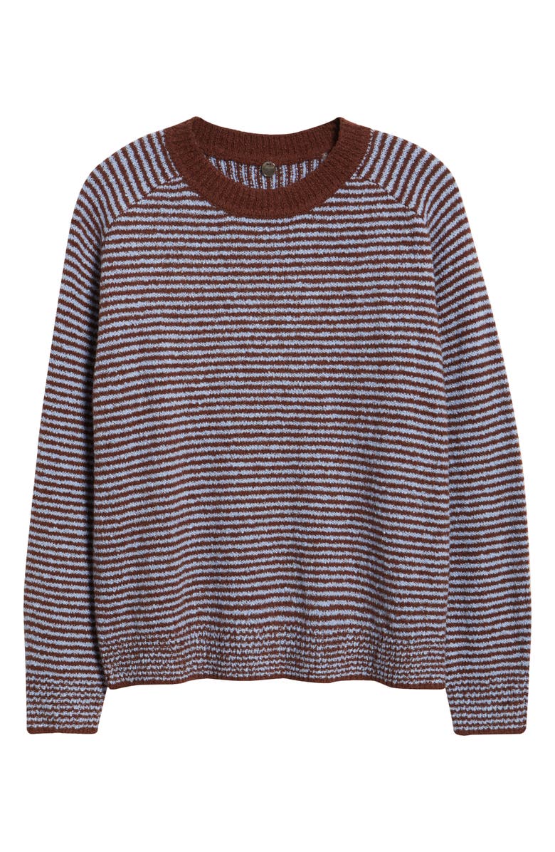 MARGARET O'LEARY Lola Stripe Cotton Blend Sweater, Alternate, color, Cola/ Frost