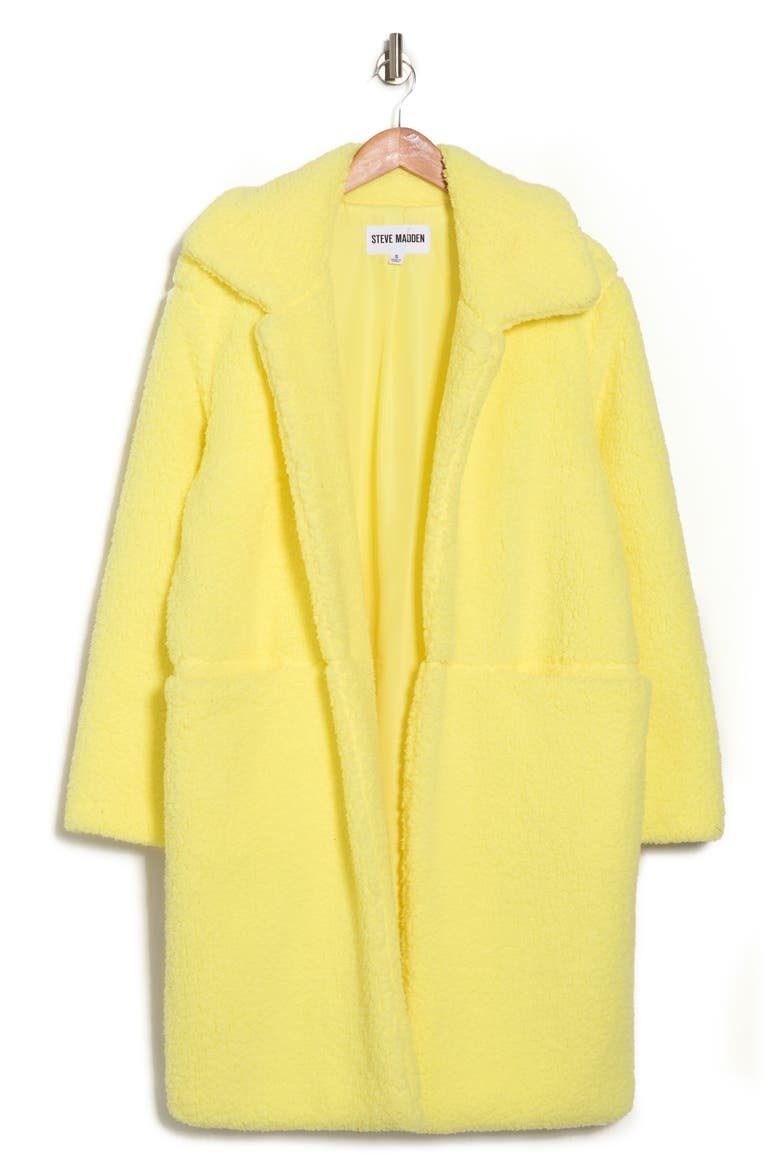 Faux Fur Long Coat, Alternate, color, ELFIN YELLOW
