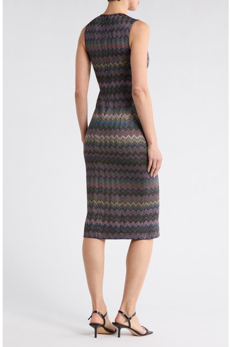 Chevron Sleeveless Knit Midi Dress, Alternate, color, DARK URBAN MULTICOLOR
