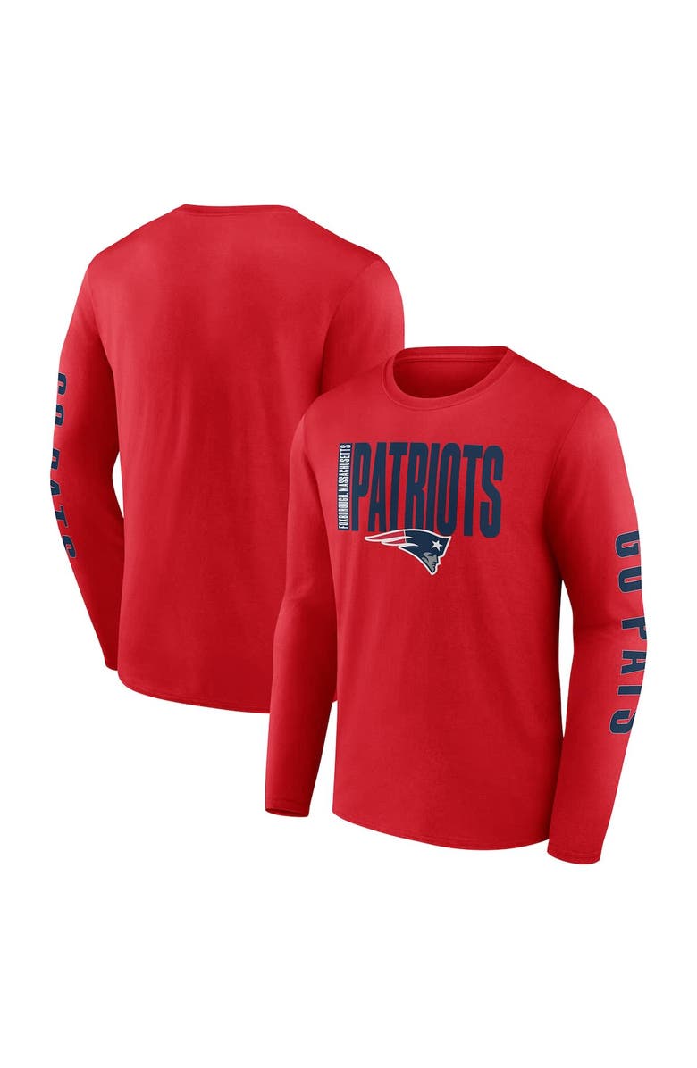 FANATICS Men's Fanatics Red New England Patriots Vision Long Sleeve T-Shirt, Alternate, color, Red