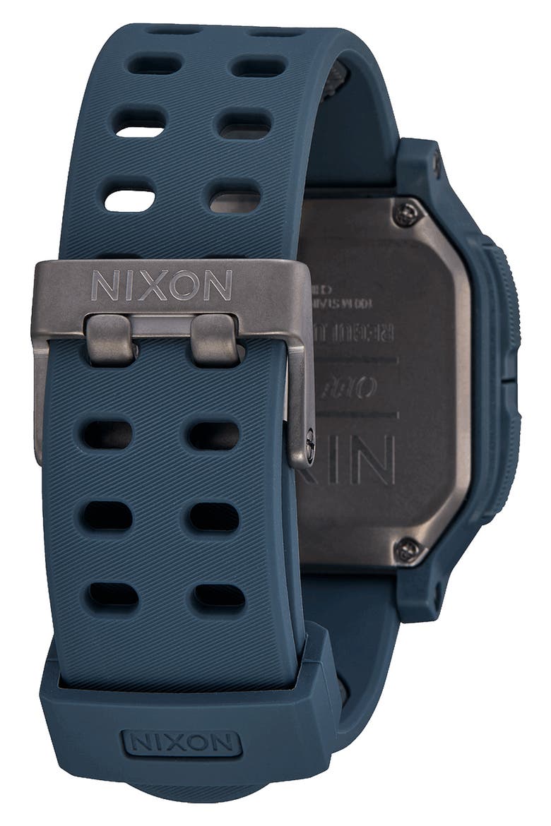 Regulus Expedition Silicone Strap Digital Chronograph Watch, 47.5mm, Alternate, color, NAVY