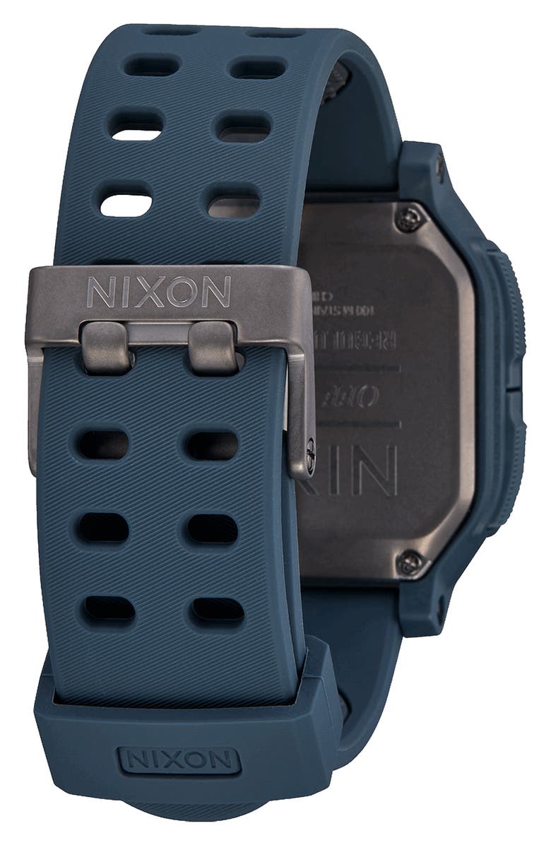 Nixon Regulus Expedition Silicone Strap Digital Chronograph Watch, 47.5mm, Alternate, color, Navy