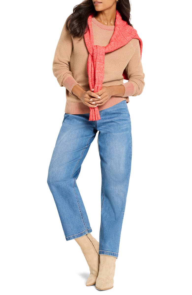 NIC+ZOE Textured Crewneck Sweater, Alternate, color, Red Multi