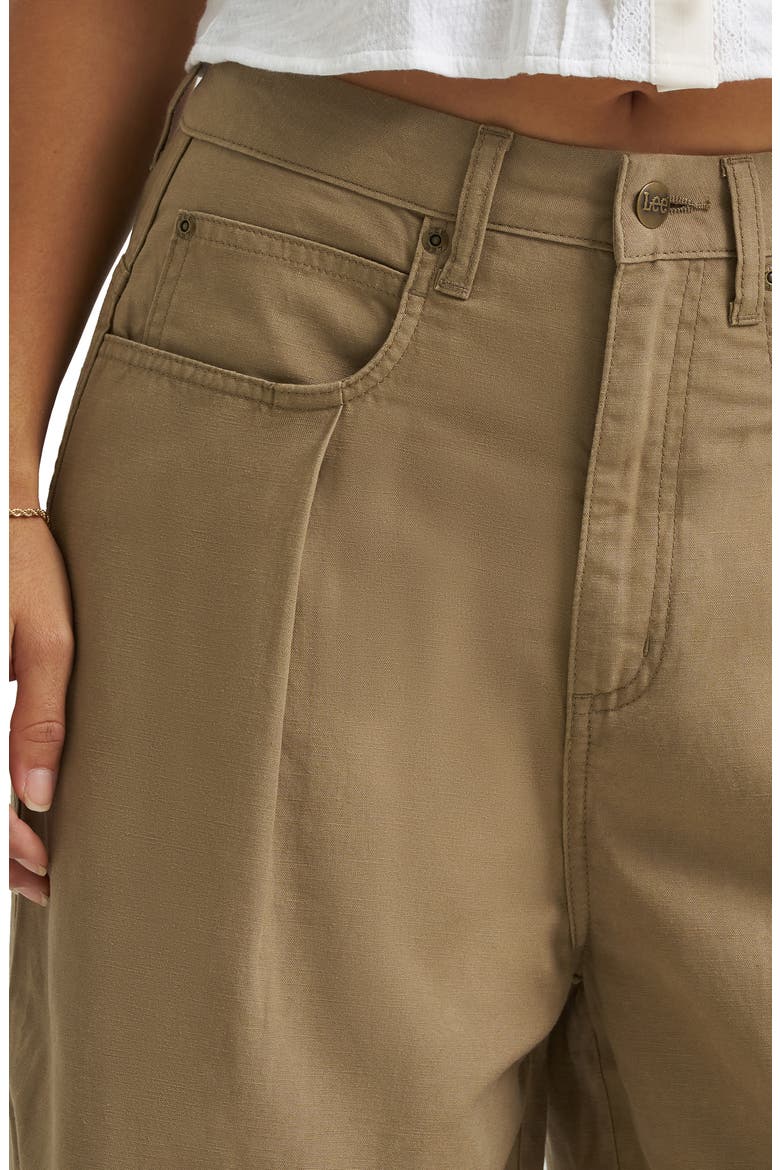 Pleated Slouchy Wide Leg Twill Pants, Alternate, color, CITY LIMITS KHAKI
