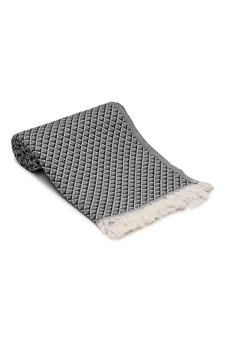 Serenity Grid Turkish Cotton Towel Bundle, Alternate, color, Black