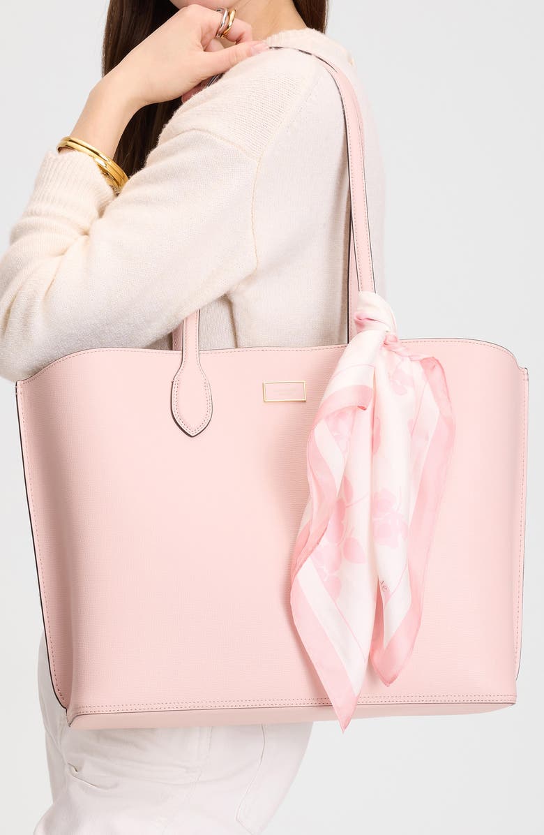 Kate Spade New York spring pansies silk bandana, Main, color, 