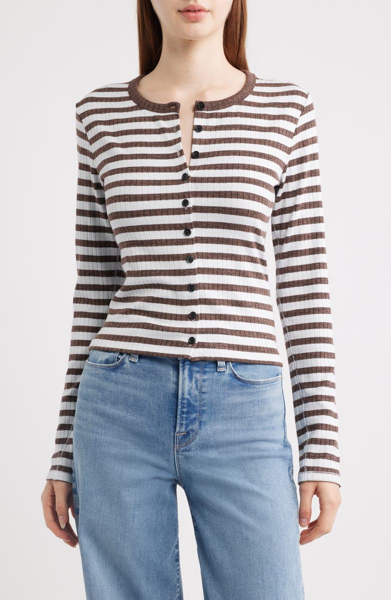 rag & bone Stripe Rib Cardigan, Main, color,