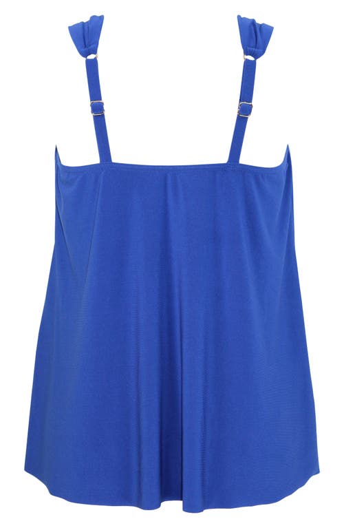 Miraclesuit Razzle Dazzle Draped Tankini Swim Top In Blue