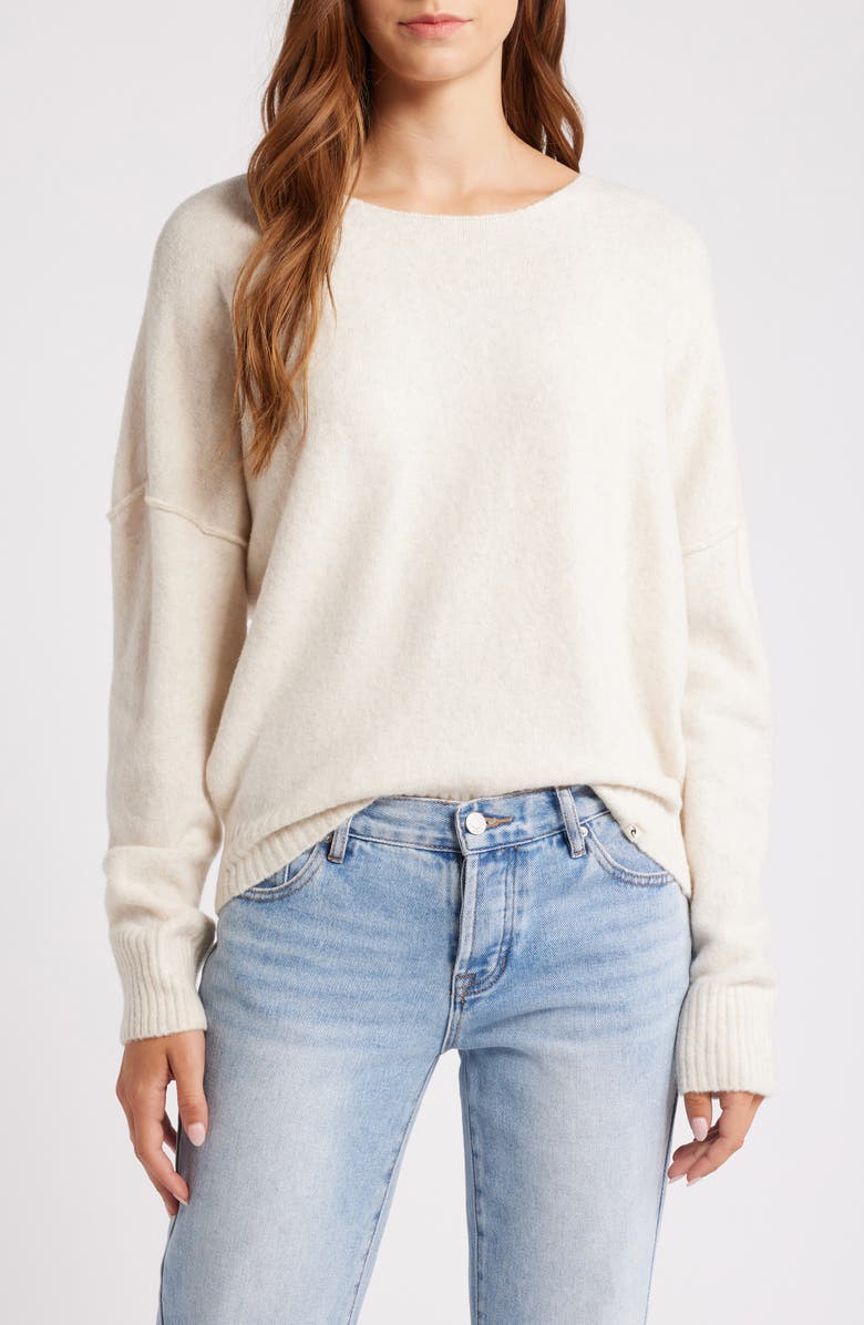 Rip Curl Emily Crewneck Sweater, Main, color, Ecru Marle