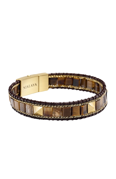 Tiger Eye Stud Bracelet