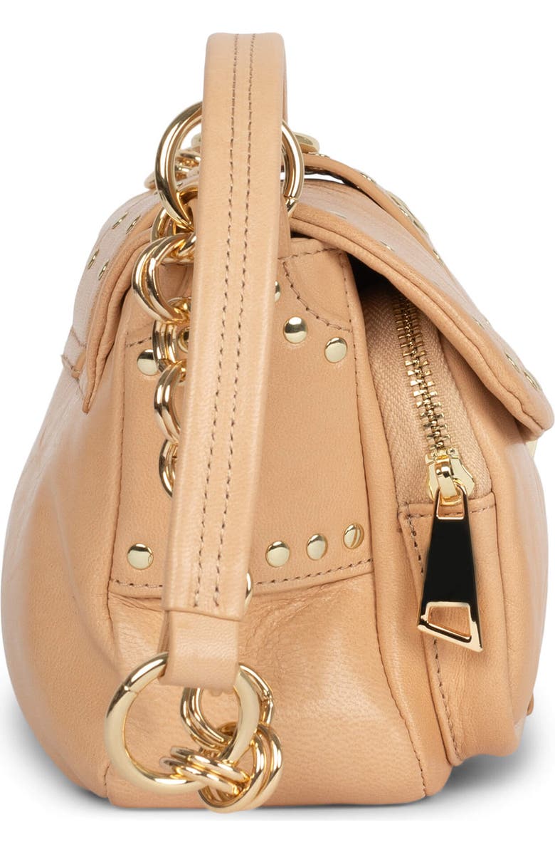 Jeffrey Campbell Night Out Leather Shoulder Bag, Alternate, color, Natural