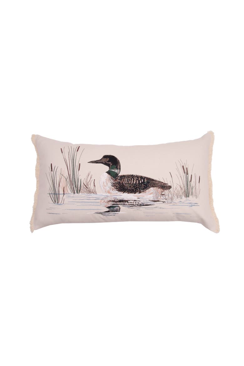 Lake Loon Indoor Lumbar Mini Lumbar Accent Pillow 14" x 26", Main, color, Black