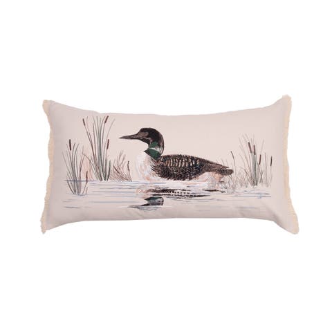 Lake Loon Indoor Lumbar Mini Lumbar Accent Pillow 14" x 26"