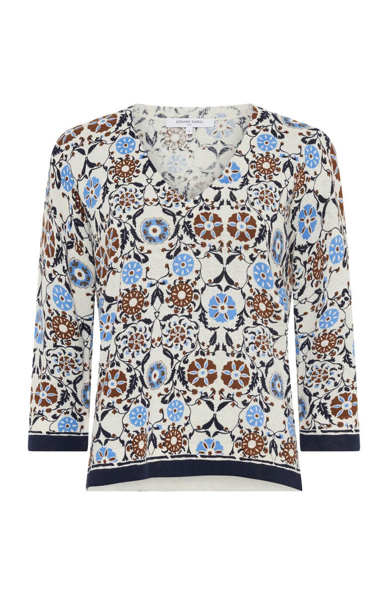 GERARD DAREL Liva V-Neck 3/4 Sleeve Knit Top, Alternate, color, Brown