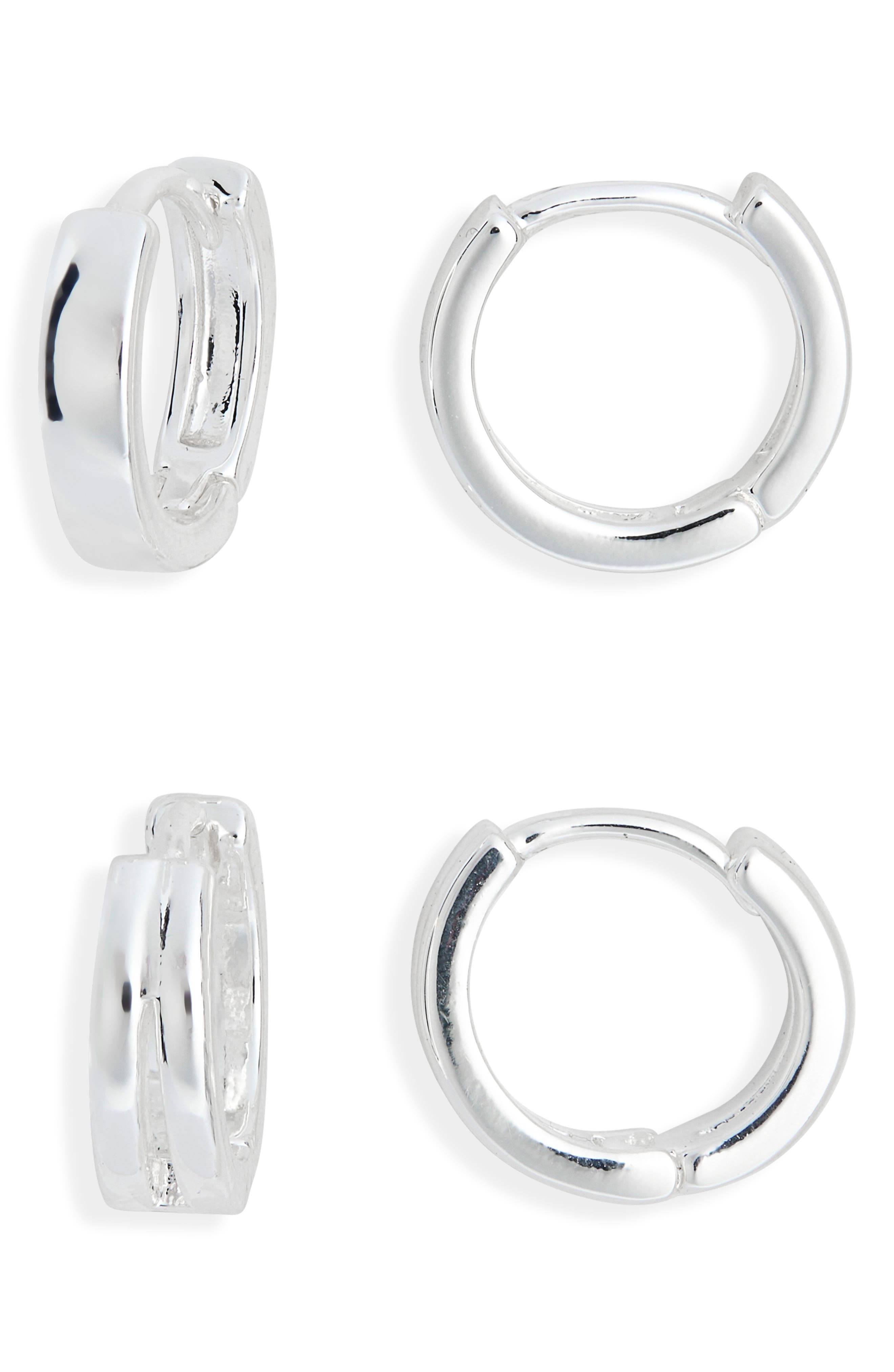 NORDSTROM RACK Set of 2 Demi Fine Huggie Hoop Earrings
